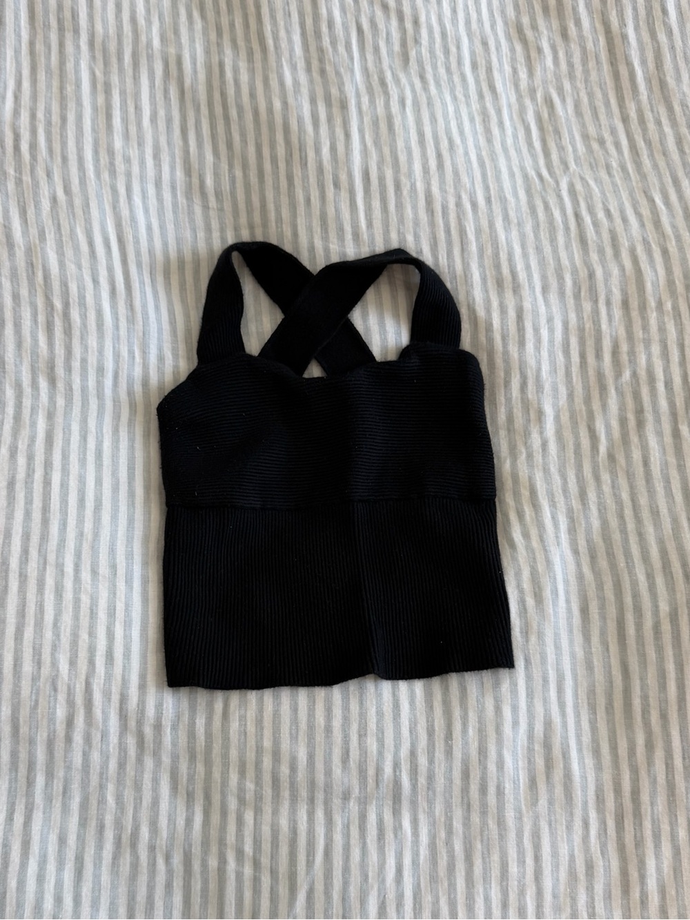 Abercrombie & Fitch Black Cropped Crossover Top Size Small